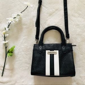 Nautica Striped Logo Print Crossbody Purse